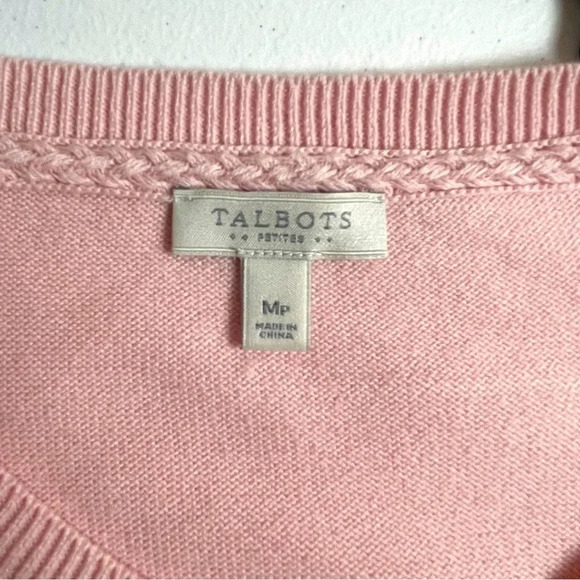 Talbots Light Pink Pastel 100% Cotton Cardigan - Size MP - Picture 3 of 5